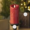 imageLuminara Wax Drip Flameless LED Candle White 3quot x 65quot Timer Function Real Wax Pillar Battery Operated Unscented Safe LongLastingRed