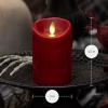 imageLuminara Wax Drip Flameless LED Candle White 3quot x 65quot Timer Function Real Wax Pillar Battery Operated Unscented Safe LongLastingRed
