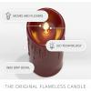imageLuminara Wax Drip Flameless LED Candle White 3quot x 65quot Timer Function Real Wax Pillar Battery Operated Unscented Safe LongLastingRed