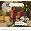 imageLuminara Wax Drip Flameless LED Candle White 3quot x 65quot Timer Function Real Wax Pillar Battery Operated Unscented Safe LongLastingRed