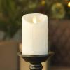 imageLuminara Wax Drip Flameless LED Candle White 3quot x 65quot Timer Function Real Wax Pillar Battery Operated Unscented Safe LongLastingWhite