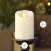 imageLuminara Wax Drip Flameless LED Candle White 3quot x 65quot Timer Function Real Wax Pillar Battery Operated Unscented Safe LongLastingWhite