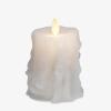 imageLuminara Wax Drip Flameless LED Candle White 3quot x 65quot Timer Function Real Wax Pillar Battery Operated Unscented Safe LongLastingWhite