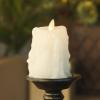 imageLuminara Wax Drip Flameless LED Candle White 3quot x 65quot Timer Function Real Wax Pillar Battery Operated Unscented Safe LongLastingWhite