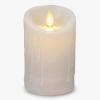imageLuminara Wax Drip Flameless LED Candle White 3quot x 65quot Timer Function Real Wax Pillar Battery Operated Unscented Safe LongLastingWhite