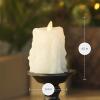 imageLuminara Wax Drip Flameless LED Candle White 3quot x 65quot Timer Function Real Wax Pillar Battery Operated Unscented Safe LongLastingWhite