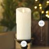 imageLuminara Wax Drip Flameless LED Candle White 3quot x 65quot Timer Function Real Wax Pillar Battery Operated Unscented Safe LongLastingWhite
