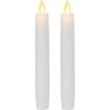 imageLuminara  Flameless Battery Operated Taper Candle  White  Pack of 21x6 inch  LED Flickering Flame  Realistic Safe for Home Kids and Pets