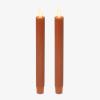 imageLuminara Set of 2 Moving Flame LED Taper 1x975 Flameless Candle Melted Edge Smooth Wax Unscented WhiteOrange