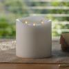 imageLuminara TriFlame Flameless LED Candle White 58quot x 57quot Moving Flame Real Wax Home Decor Battery Operated Emergency Light Religious Ceremony SafeWhite