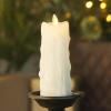 imageLuminara Wax Drip Flameless LED Candle White 3quot x 65quot Timer Function Real Wax Pillar Battery Operated Unscented Safe LongLastingWhite