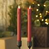 imageLuminara White Single Wax Drip Flameless Candle Tapers 1 x 95 inch Moving Flame LED Candle Unscented Real Wax with Dripped Top Timer Function Table Mantel Holiday DecorationRed