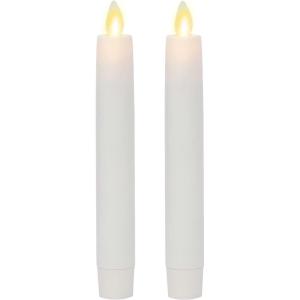 imageLuminara  Flameless Battery Operated Taper Candle  White  Pack of 21x6 inch  LED Flickering Flame  Realistic Safe for Home Kids and Pets