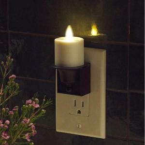imageLuminara Nightlight Flameless Candle Bronze Electrical Outlet Plugs wDusk Dawn Sensor Auto Switch OnOff for Home Safety Window DecorativeBlack