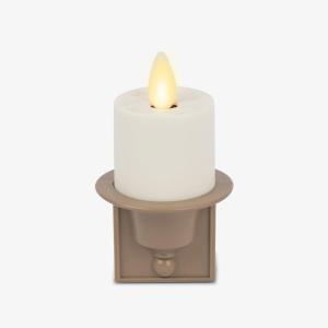 imageLuminara Nightlight Flameless Candle Bronze Electrical Outlet Plugs wDusk Dawn Sensor Auto Switch OnOff for Home Safety Window DecorativeWarm Taupe