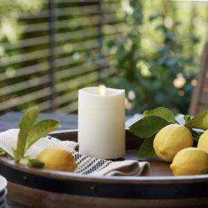 imageLuminara Realistic Artificial Moving Flame Outdoor Pillar Candle  Moving Flame LED Battery Operated Lights for Outside Christmas Thanksgiving  Remote Ready  Remote Sold Separately  325quot x 45quot