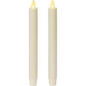 imageLuminara Set of 2 Moving Flame LED Taper 1x975 Flameless Candle Melted Edge Smooth Wax Unscented WhiteWhite