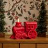 imageLuminara  Flameless Holiday LED Candle Battery Operated Moving Flame  Red Truck  Pack of 173x55x55  Auto Timer Builtin 5Hour Timer CandleTrain