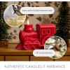 imageLuminara  Flameless Holiday LED Candle Battery Operated Moving Flame  Red Truck  Pack of 173x55x55  Auto Timer Builtin 5Hour Timer CandleTrain