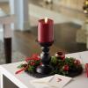 imageLuminara Flameless Moving Flame LED Pillar Candle  Unscented Real Wax with Melted Edge Home Decor  Automatic Timer Remote Ready  Burgundy  65quot3 x 45 inch