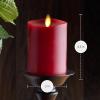 imageLuminara Flameless Moving Flame LED Pillar Candle  Unscented Real Wax with Melted Edge Home Decor  Automatic Timer Remote Ready  Burgundy  65quot3 x 45 inch