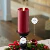 imageLuminara Flameless Moving Flame LED Pillar Candle  Unscented Real Wax with Melted Edge Home Decor  Automatic Timer Remote Ready  Burgundy  65quot3 x 65 inch