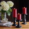 imageLuminara Flameless Moving Flame LED Pillar Candle  Unscented Real Wax with Melted Edge Home Decor  Automatic Timer Remote Ready  Burgundy  65quot3 x 65 inch