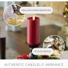 imageLuminara Flameless Moving Flame LED Pillar Candle  Unscented Real Wax with Melted Edge Home Decor  Automatic Timer Remote Ready  Burgundy  65quot3 x 65 inch