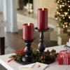 imageLuminara Flameless Moving Flame LED Pillar Candle  Unscented Real Wax with Melted Edge Home Decor  Automatic Timer Remote Ready  Burgundy  65quot3 x 65 inch