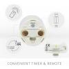 imageLuminara Outdoor Votive Flameless LED Candle Cherry Red 2quot x 32quot Moving Flame Battery Operated Timer Remote Ready IPX4 Matte Plastic FinishPearl Ivory