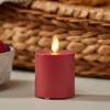imageLuminara Outdoor Votive Flameless LED Candle Cherry Red 2quot x 32quot Moving Flame Battery Operated Timer Remote Ready IPX4 Matte Plastic FinishSalsa