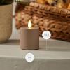 imageLuminara Outdoor Votive Flameless LED Candle Cherry Red 2quot x 32quot Moving Flame Battery Operated Timer Remote Ready IPX4 Matte Plastic FinishWarm Taupe