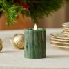 imageLuminara Selenite Looking Flameless Candle Holiday Red 3quot x 45quot Battery Operated Real Wax Moving Flame LED Pillar wTimer Home Decor UnscentedGreen