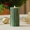 imageLuminara Selenite Looking Flameless Candle Holiday Red 3quot x 45quot Battery Operated Real Wax Moving Flame LED Pillar wTimer Home Decor UnscentedGreen