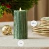 imageLuminara Selenite Looking Flameless Candle Holiday Red 3quot x 45quot Battery Operated Real Wax Moving Flame LED Pillar wTimer Home Decor UnscentedGreen