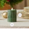 imageLuminara Selenite Looking Flameless Candle Holiday Red 3quot x 45quot Battery Operated Real Wax Moving Flame LED Pillar wTimer Home Decor UnscentedGreen