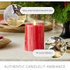 imageLuminara Selenite Looking Flameless Candle Holiday Red 3quot x 45quot Battery Operated Real Wax Moving Flame LED Pillar wTimer Home Decor UnscentedHoliday Red