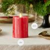 imageLuminara Selenite Looking Flameless Candle Holiday Red 3quot x 45quot Battery Operated Real Wax Moving Flame LED Pillar wTimer Home Decor UnscentedHoliday Red