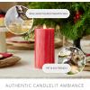 imageLuminara Selenite Looking Flameless Candle Holiday Red 3quot x 45quot Battery Operated Real Wax Moving Flame LED Pillar wTimer Home Decor UnscentedHoliday Red