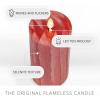 imageLuminara Selenite Looking Flameless Candle Holiday Red 3quot x 45quot Battery Operated Real Wax Moving Flame LED Pillar wTimer Home Decor UnscentedHoliday Red