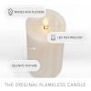 imageLuminara Selenite Looking Flameless Candle Holiday Red 3quot x 45quot Battery Operated Real Wax Moving Flame LED Pillar wTimer Home Decor UnscentedWhite Swan