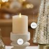 imageLuminara Selenite Looking Flameless Candle Holiday Red 3quot x 45quot Battery Operated Real Wax Moving Flame LED Pillar wTimer Home Decor UnscentedWhite Swan