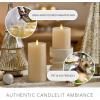 imageLuminara Selenite Looking Flameless Candle Holiday Red 3quot x 45quot Battery Operated Real Wax Moving Flame LED Pillar wTimer Home Decor UnscentedWhite Swan