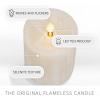 imageLuminara Selenite Looking Flameless Candle Holiday Red 3quot x 45quot Battery Operated Real Wax Moving Flame LED Pillar wTimer Home Decor UnscentedWhite Swan