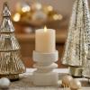 imageLuminara Selenite Looking Flameless Candle Holiday Red 3quot x 45quot Battery Operated Real Wax Moving Flame LED Pillar wTimer Home Decor UnscentedWhite Swan