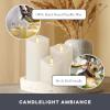 imageMatchless Candle Co by Luminara Set of 3 3quot x 45quot55quot65quot Flameless LED Flickering Battery Candle Moving Flame Pillar Melted Edge Real Wax Smooth Finish Bright RedIvory