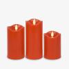 imageMatchless Candle Co by Luminara Set of 3 3quot x 45quot55quot65quot Flameless LED Flickering Battery Candle Moving Flame Pillar Melted Edge Real Wax Smooth Finish Bright RedBright Red