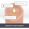 imageMatchless Candle Co by Luminara Set of 3 3quot x 45quot55quot65quot Flameless LED Flickering Battery Candle Moving Flame Pillar Melted Edge Real Wax Smooth Finish Bright RedPastel Pink