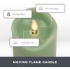 imageMatchless Candle Co by Luminara Set of 3 3quot x 45quot55quot65quot Flameless LED Flickering Battery Candle Moving Flame Pillar Melted Edge Real Wax Smooth Finish Bright RedPastel Green