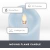 imageMatchless Candle Co by Luminara Set of 3 3quot x 45quot55quot65quot Flameless LED Flickering Battery Candle Moving Flame Pillar Melted Edge Real Wax Smooth Finish Bright RedPastel Blue